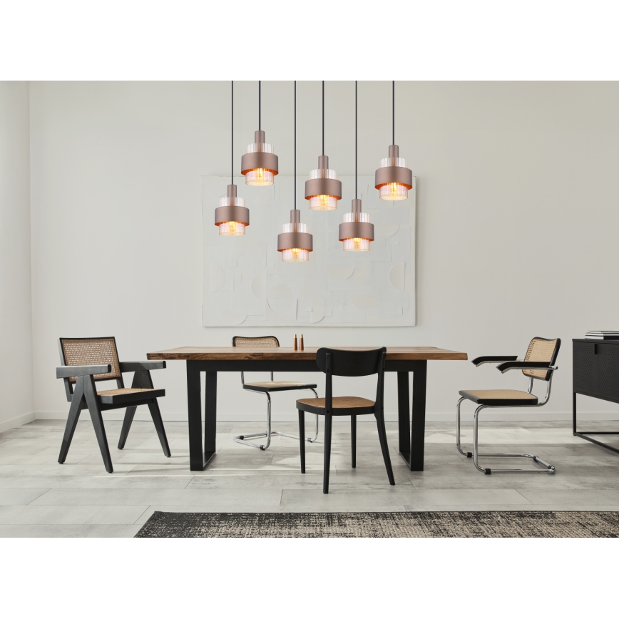 Globo - Lustr na lanku 6xE27/60W/230V hnědá