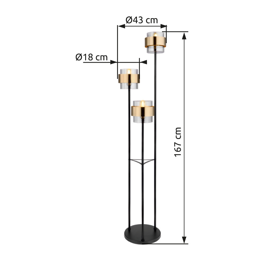 Globo - Stojací lampa 3xE27/60W/230V