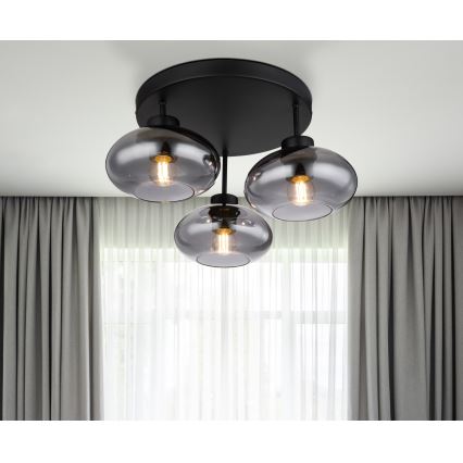 Globo - Přisazený lustr 3xE27ILLU/40W/230V černá