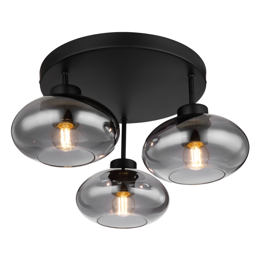 Globo - Přisazený lustr 3xE27ILLU/40W/230V černá