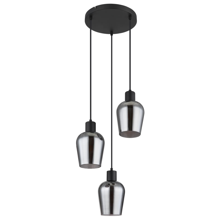 Globo - Lustr na lanku 3xE27/40W/230V pr. 28,5 cm černá