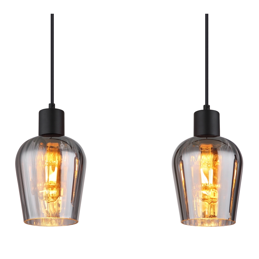 Globo - Lustr na lanku 4xE27/40W/230V černá