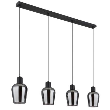 Globo - Lustr na lanku 4xE27/40W/230V černá