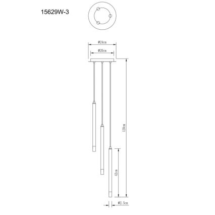 Globo - Lustr na lanku 3xG9/4W/230V pr. 24 cm