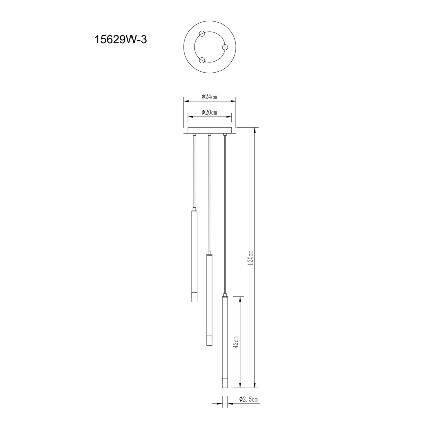Globo - Lustr na lanku 3xG9/4W/230V pr. 24 cm