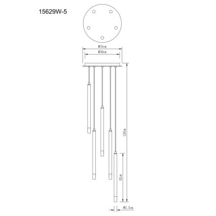 Globo - Lustr na lanku 5xG9/4W/230V pr. 34 cm