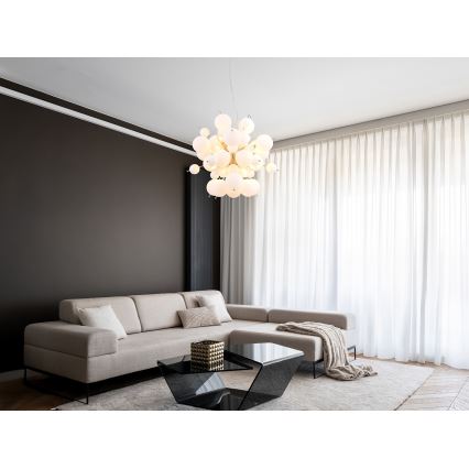 Globo - Lustr na lanku 6xE14/25W/230V pr. 55 cm bílá
