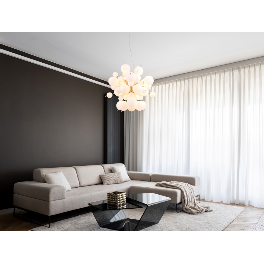 Globo - Lustr na lanku 6xE14/25W/230V pr. 55 cm bílá