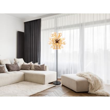 Globo - Stojací lampa 6xE14/25W/230V hnědá/kouřová