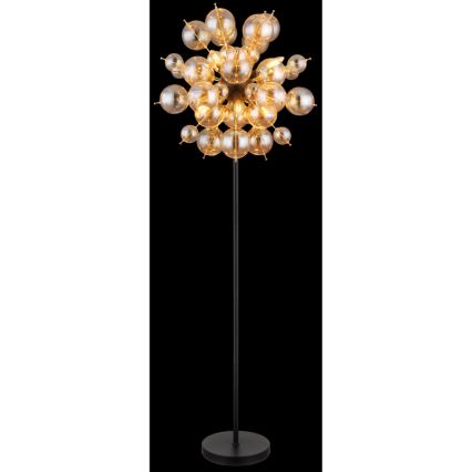 Globo - Stojací lampa 6xE14/25W/230V hnědá/kouřová