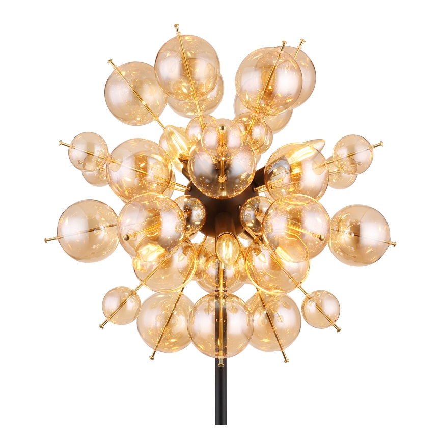 Globo - Stojací lampa 6xE14/25W/230V hnědá/kouřová