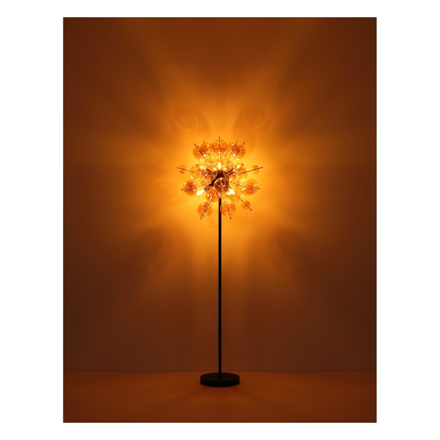 Globo - Stojací lampa 6xE14/25W/230V hnědá/kouřová
