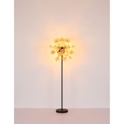 Globo - Stojací lampa 6xE14/25W/230V hnědá/kouřová