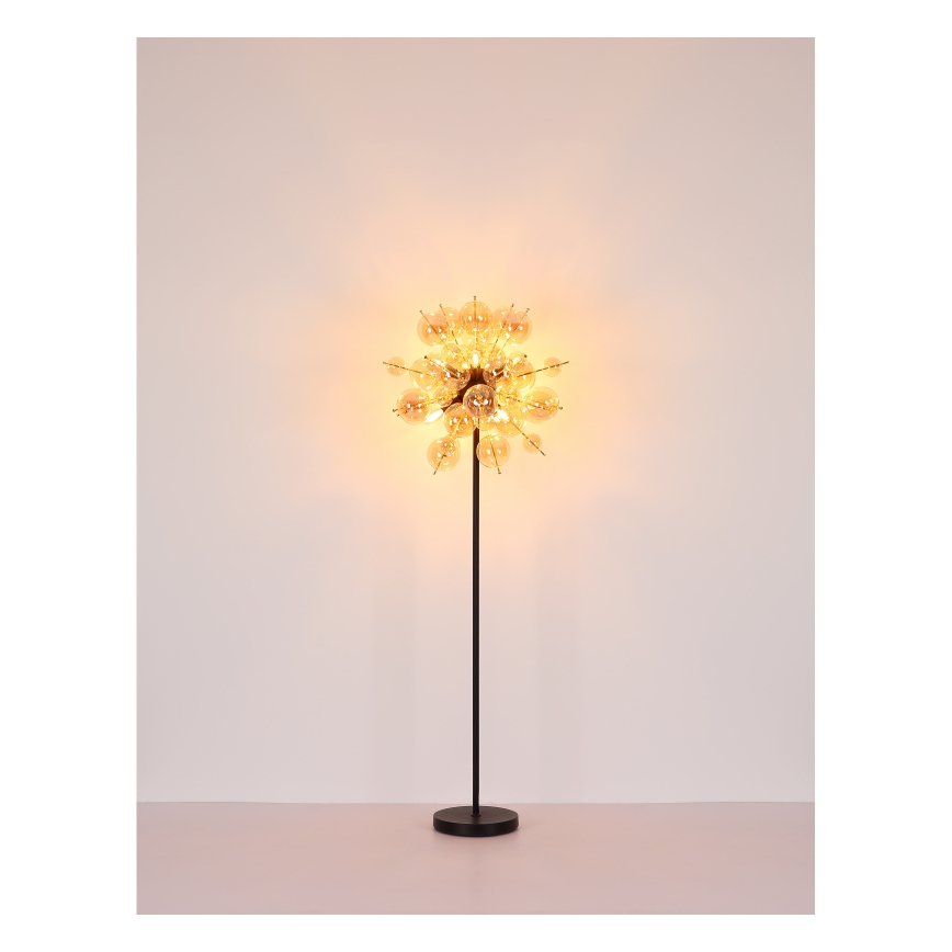 Globo - Stojací lampa 6xE14/25W/230V hnědá/kouřová