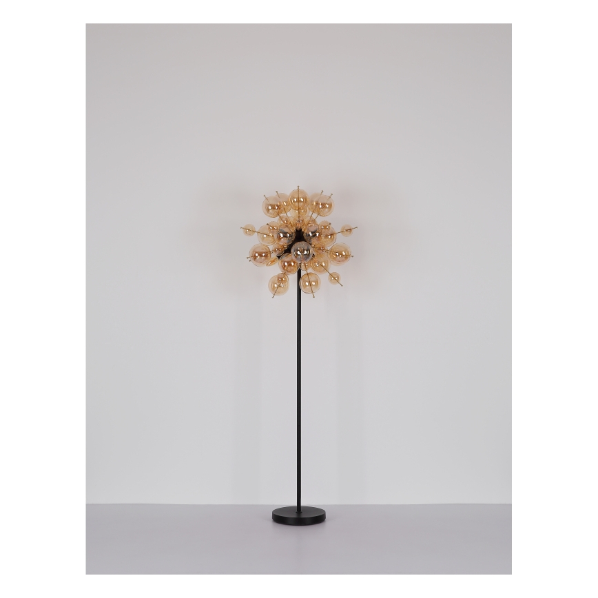 Globo - Stojací lampa 6xE14/25W/230V hnědá/kouřová