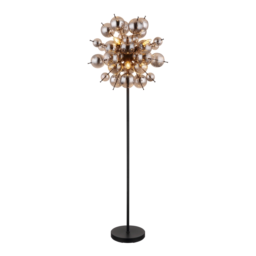 Globo - Stojací lampa 6xE14/25W/230V černá/kouřová