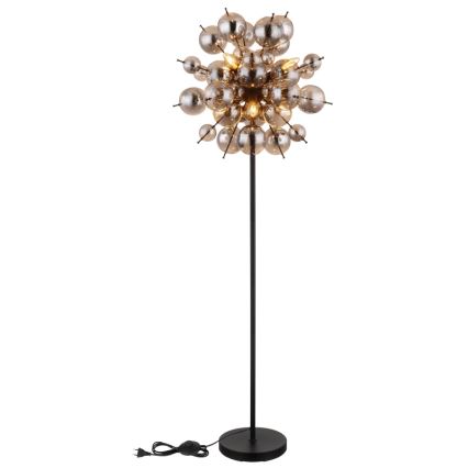 Globo - Stojací lampa 6xE14/25W/230V černá/kouřová