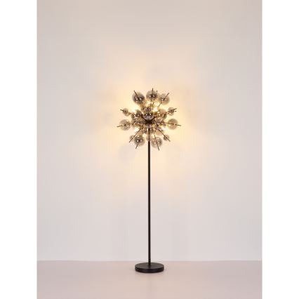 Globo - Stojací lampa 6xE14/25W/230V černá/kouřová