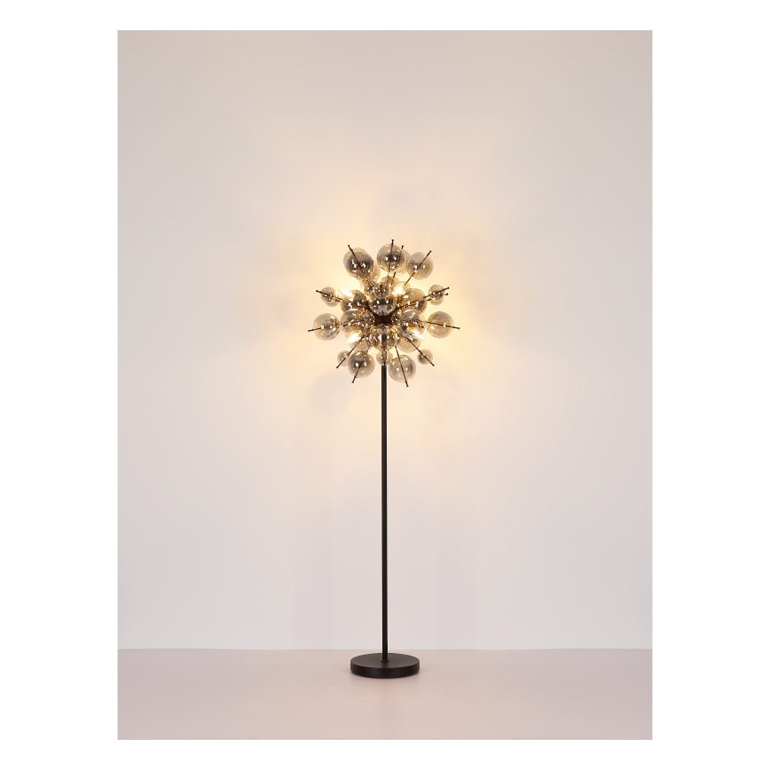 Globo - Stojací lampa 6xE14/25W/230V černá/kouřová