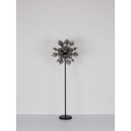Globo - Stojací lampa 6xE14/25W/230V černá/kouřová
