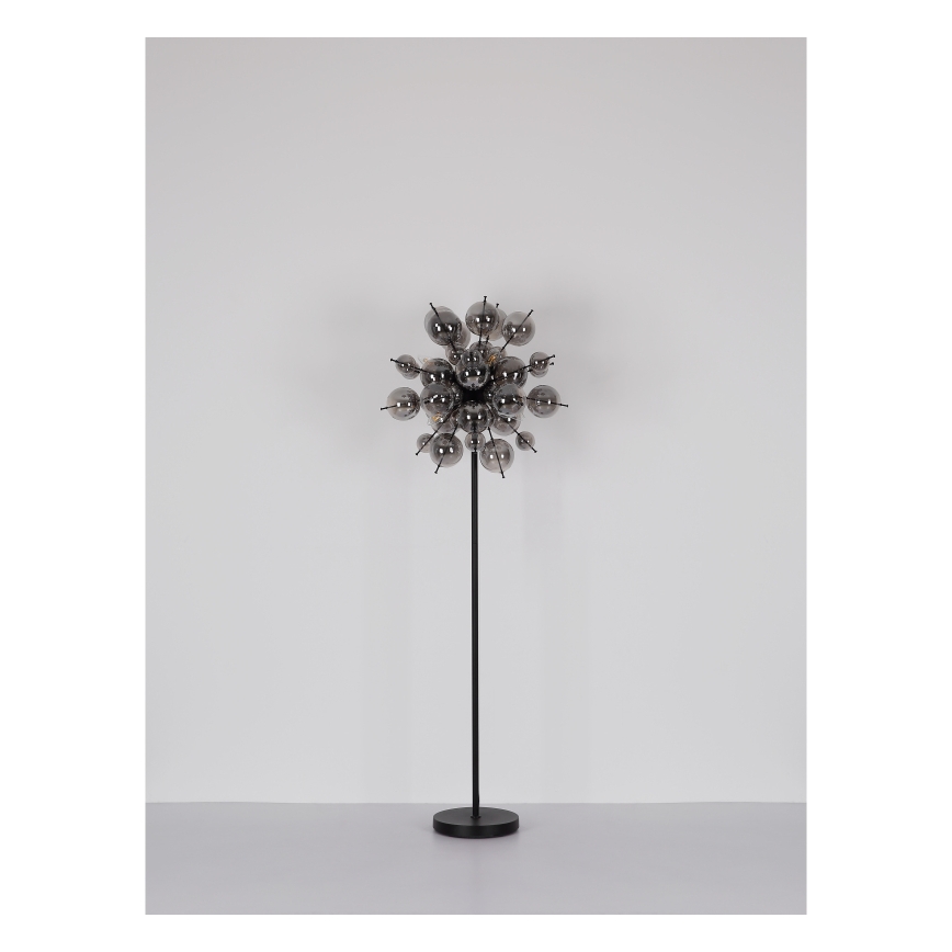 Globo - Stojací lampa 6xE14/25W/230V černá/kouřová