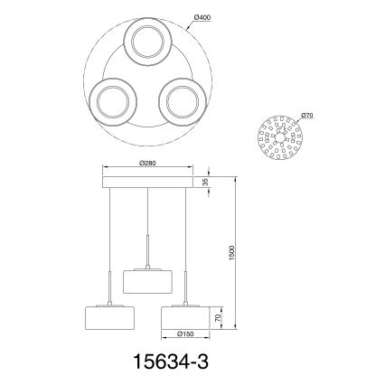 Globo - LED Lustr na lanku 3xLED/8W/230V