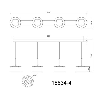 Globo - LED Lustr na lanku 4xLED/8W/230V