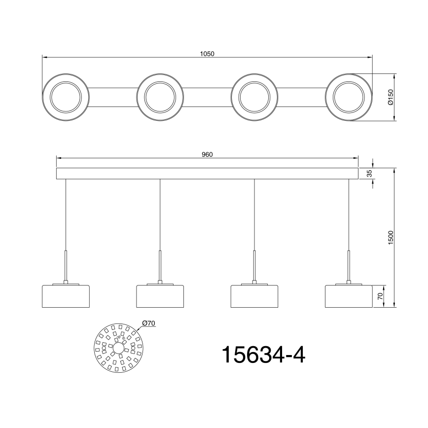 Globo - LED Lustr na lanku 4xLED/8W/230V