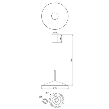 Globo - LED Lustr na lanku LED/18W/230V 4000K černá