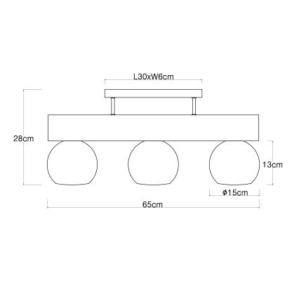 Globo - Lustr přisazený 3xE27/40W/230V