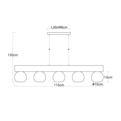 Globo - Lustr na lanku 5xE27/40W/230V