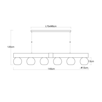 Globo - Lustr na lanku 6xE27/40W/230V