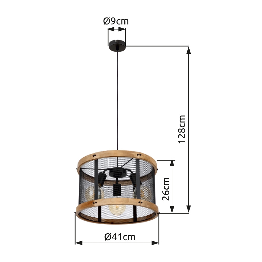 Globo - Lustr na lanku 3xE27/40W/230V pr. 40 cm