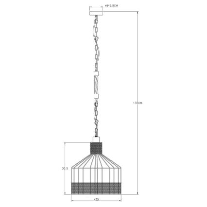 Globo - Lustr na řetězu 1xE27/60W/230V