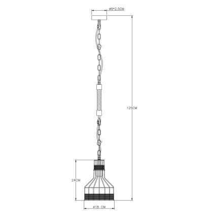 Globo - Lustr na řetězu 1xE27/60W/230V