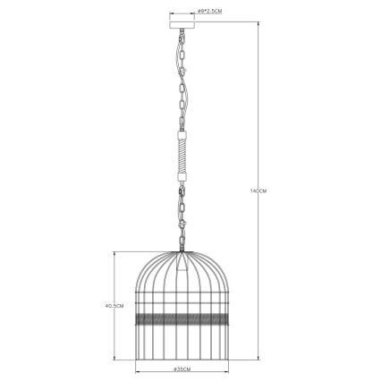 Globo - Lustr na řetězu 1xE27/60W/230V