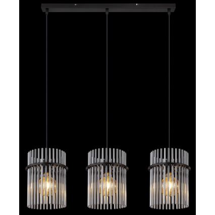 Globo - Lustr na lanku 3xE27/60W/230V černá