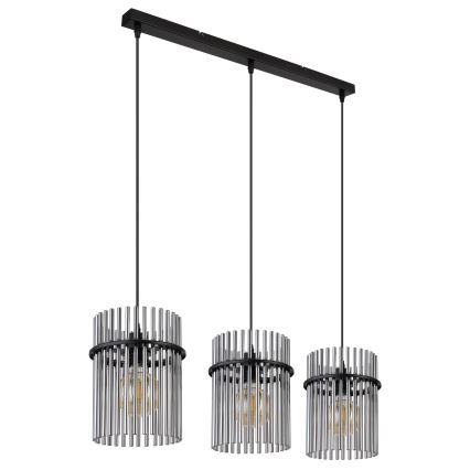 Globo - Lustr na lanku 3xE27/60W/230V černá