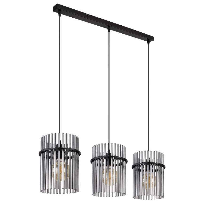 Globo - Lustr na lanku 3xE27/60W/230V černá