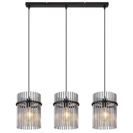 Globo - Lustr na lanku 3xE27/60W/230V černá