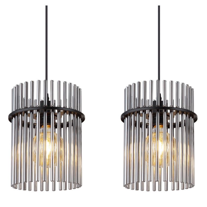 Globo - Lustr na lanku 3xE27/60W/230V černá