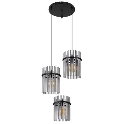 Globo - Lustr na lanku 3xE27/60W/230V pr. 47 cm černá