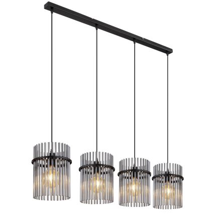 Globo - Lustr na lanku 4xE27/60W/230V černá