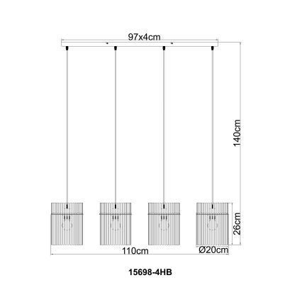 Globo - Lustr na lanku 4xE27/60W/230V