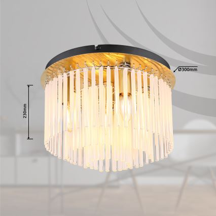 Globo - Stropní svítidlo 5xE27/60W/230V pr. 32 cm zlatá