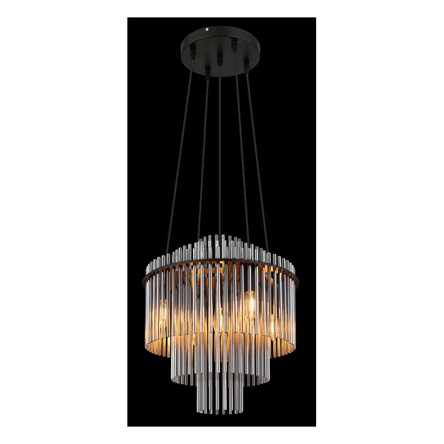 Globo - Lustr na lanku 5xE14/40W/230V černá