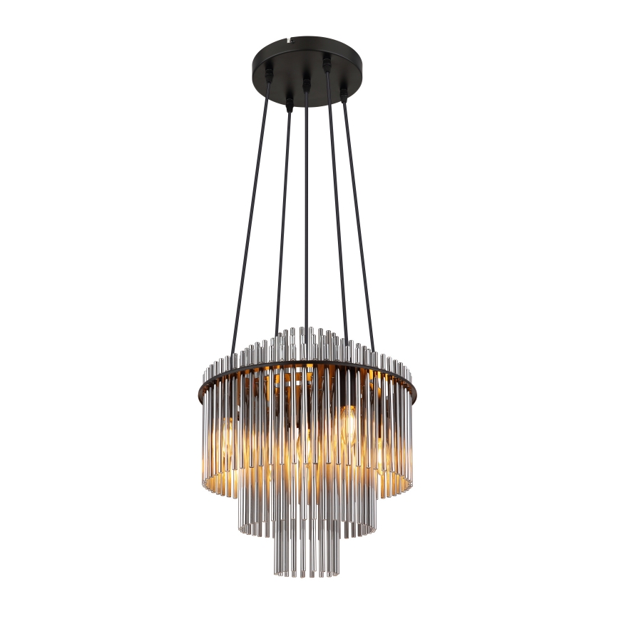 Globo - Lustr na lanku 5xE14/40W/230V černá