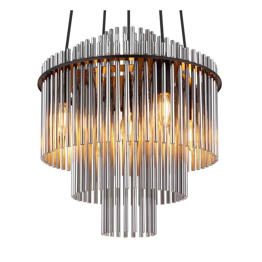 Globo - Lustr na lanku 5xE14/40W/230V černá