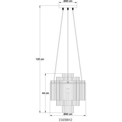 Globo - Lustr na lanku 5xE14/40W/230V černá
