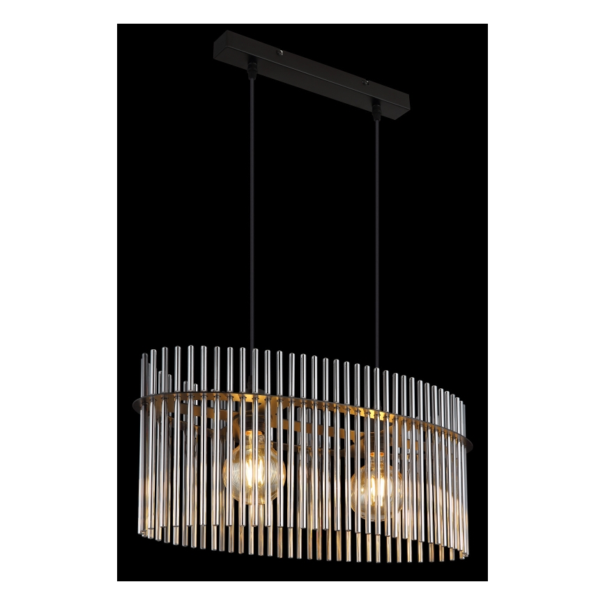 Globo - Lustr na lanku 2xE27/60W/230V černá